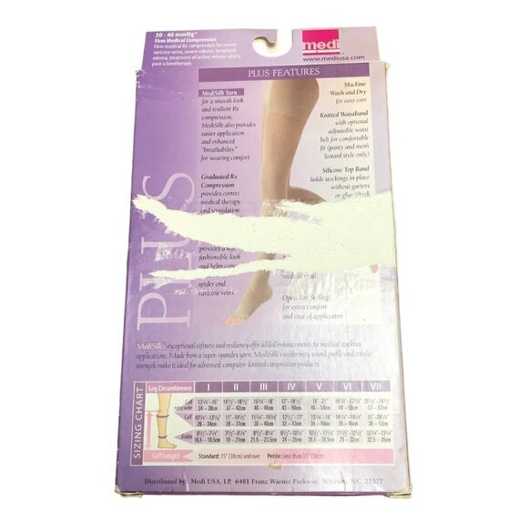 Mediven Plus MediSilk Compression Calf 30-40 Beige Sz VI Closed Toe 29806 NEW - Picture 5 of 5